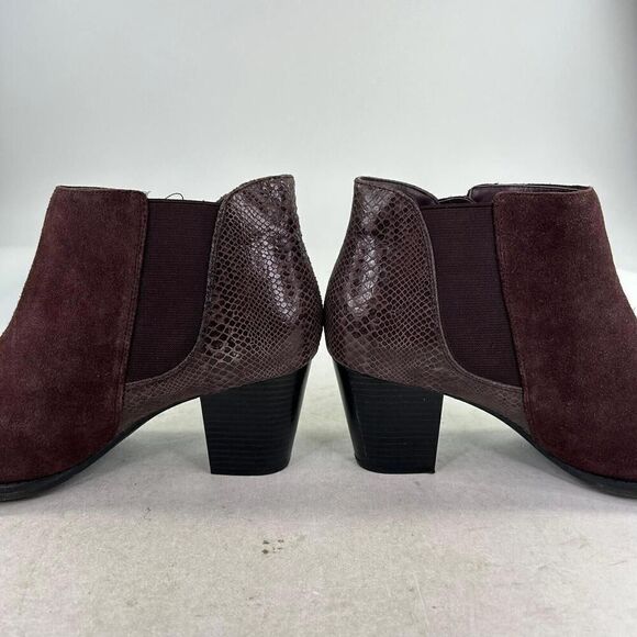 Vionic Anne Leather Heeled Chelsea Boot US 10 Snakeskin Brown Ankle Booties - Picture 8 of 10